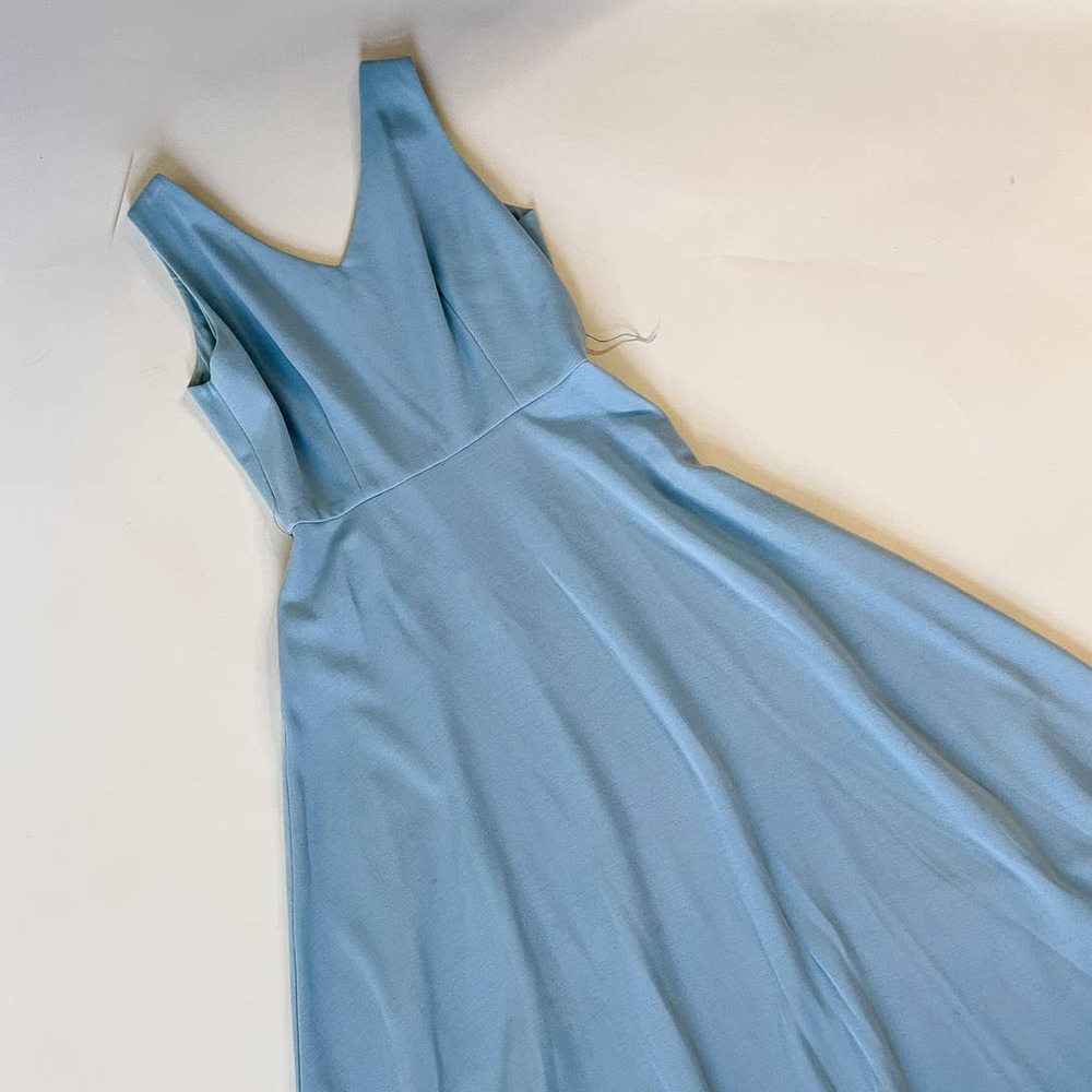 60s Vintage Mr Frank Pale Blue Maxi Dress Size L - Gem